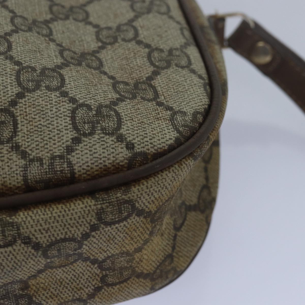 GUCCI GG Supreme Web Sherry Line Clutch Bag PVC Beige Red 89 01 034 th5079