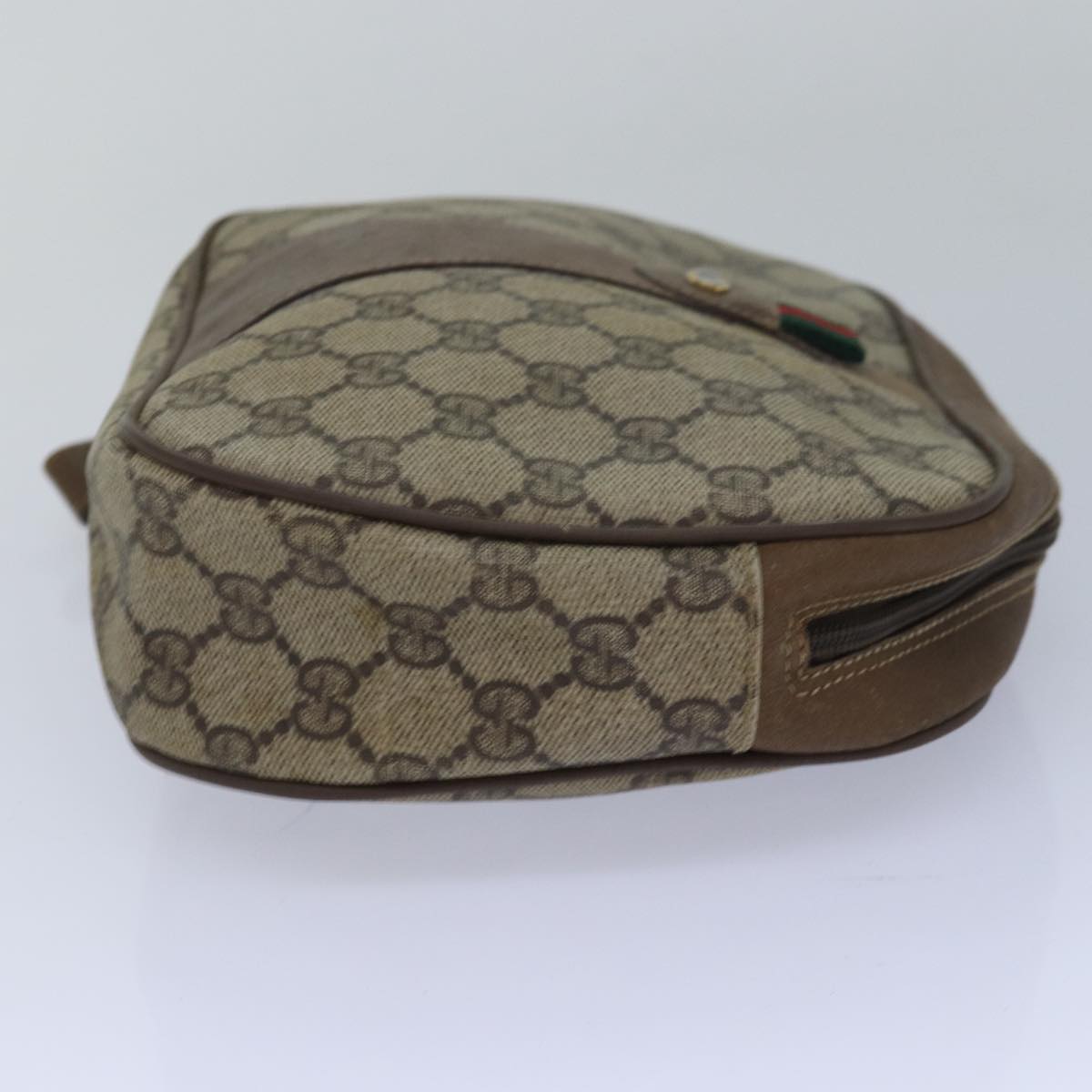 GUCCI GG Supreme Web Sherry Line Clutch Bag PVC Beige Red 89 01 034 th5079