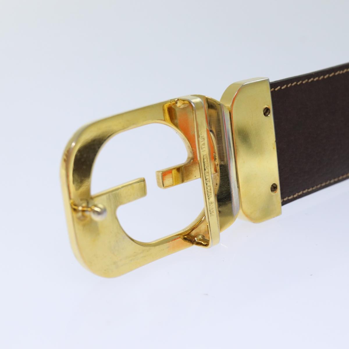GUCCI Belt Leather 37"" Black th5131