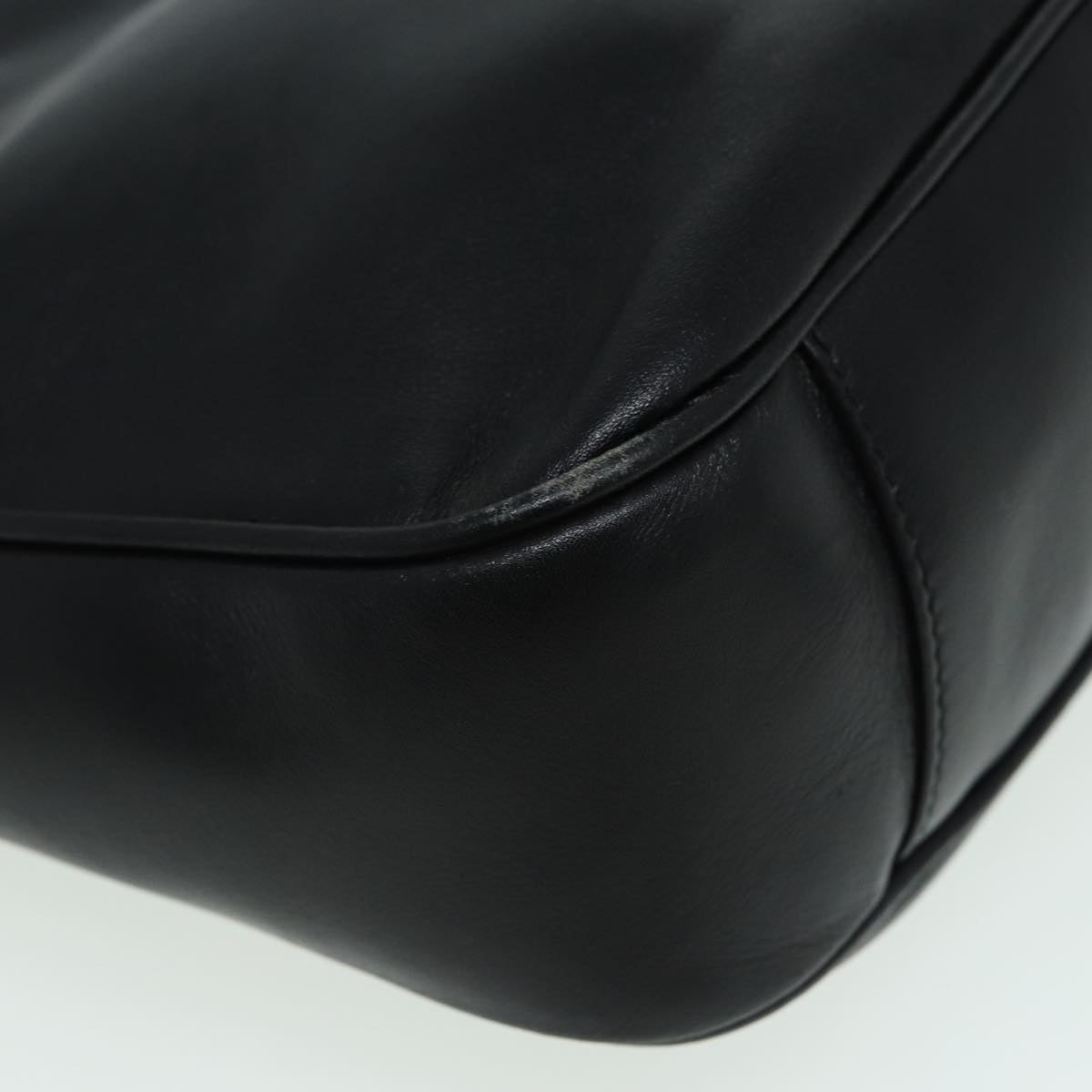GUCCI Bamboo Shoulder Bag Leather 2way Black 001 1638 2615 th5132
