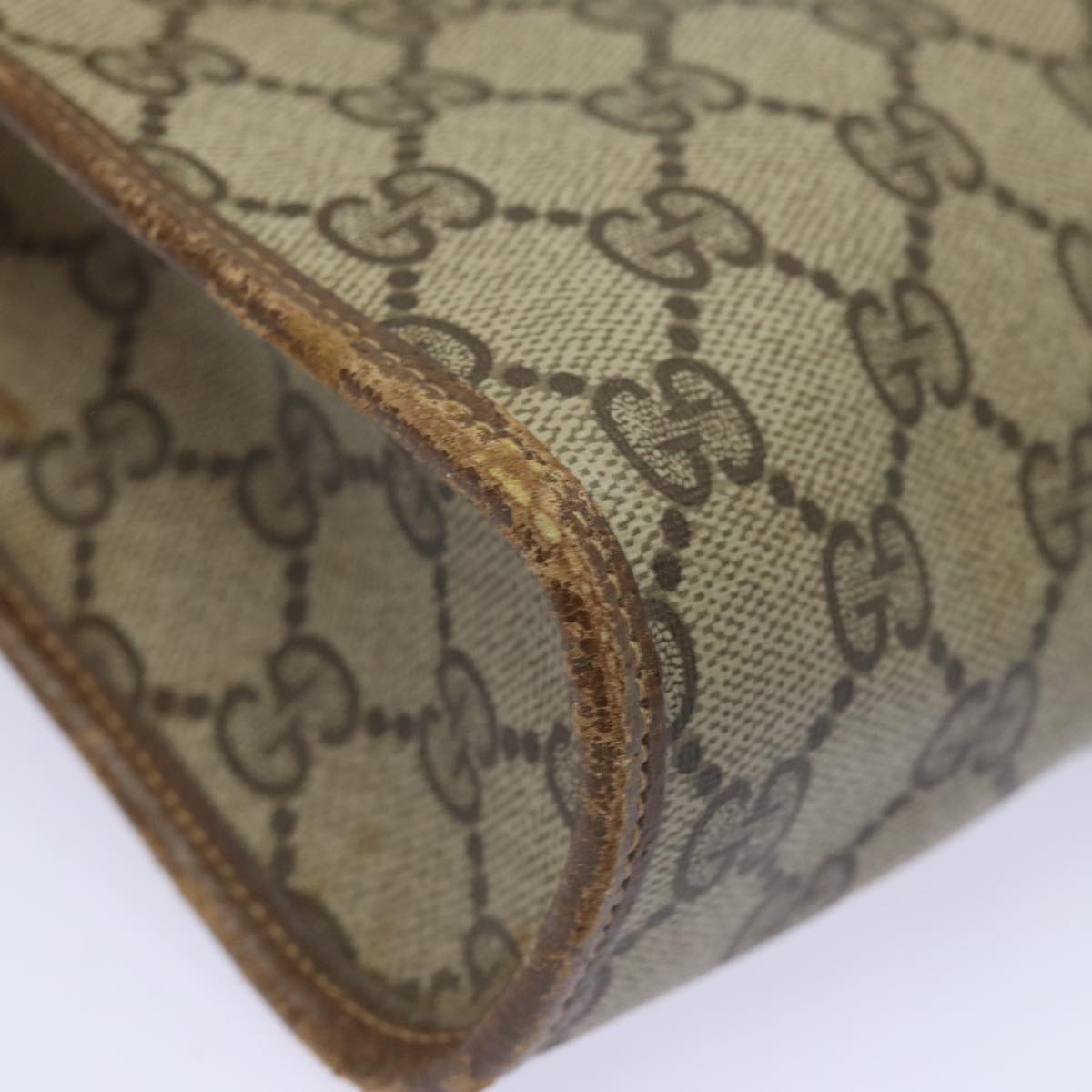 GUCCI GG Supreme Clutch Bag PVC Leather Beige 97 01 037 th5136