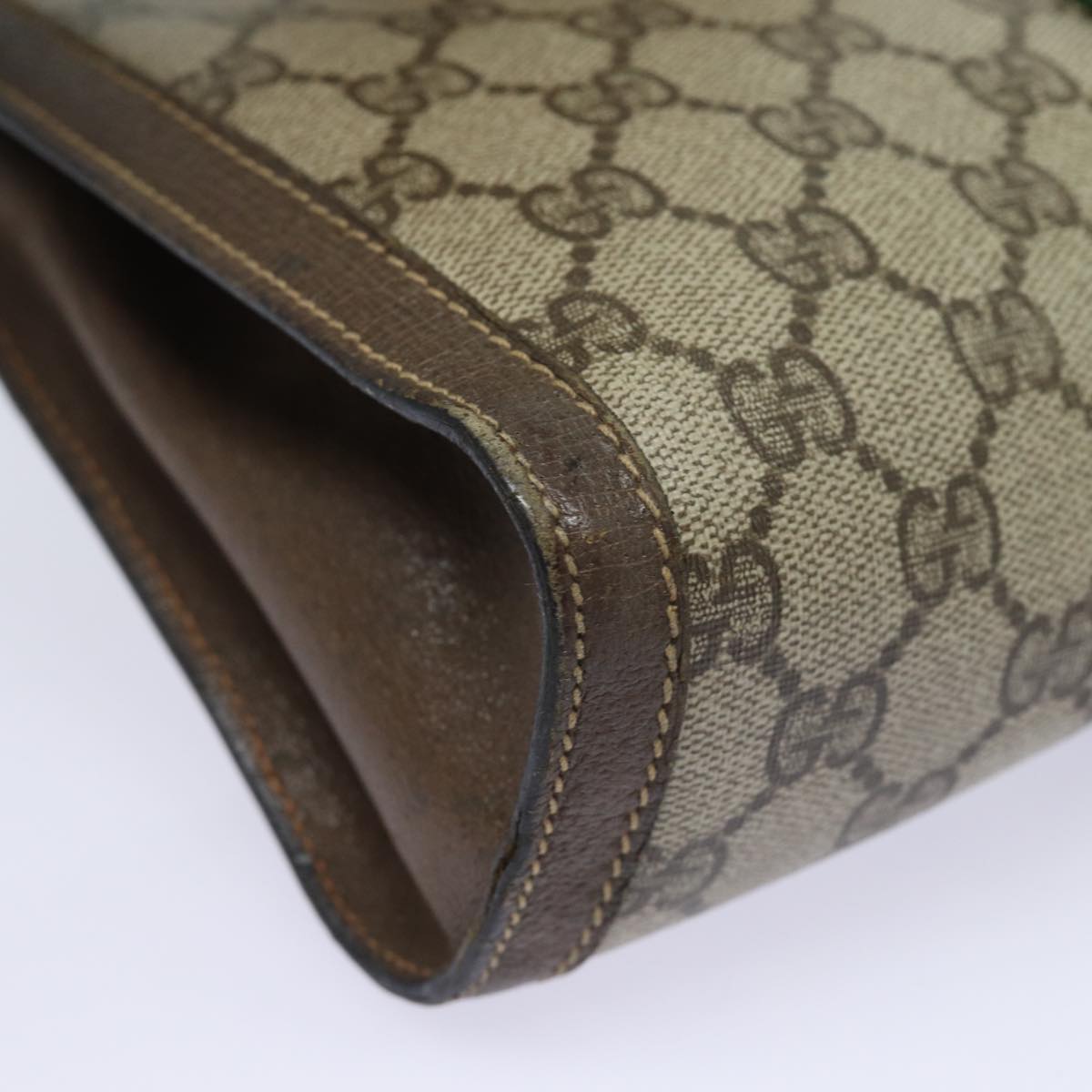 GUCCI GG Supreme Web Sherry Line Clutch Bag PVC Beige 89 01 002 th5138