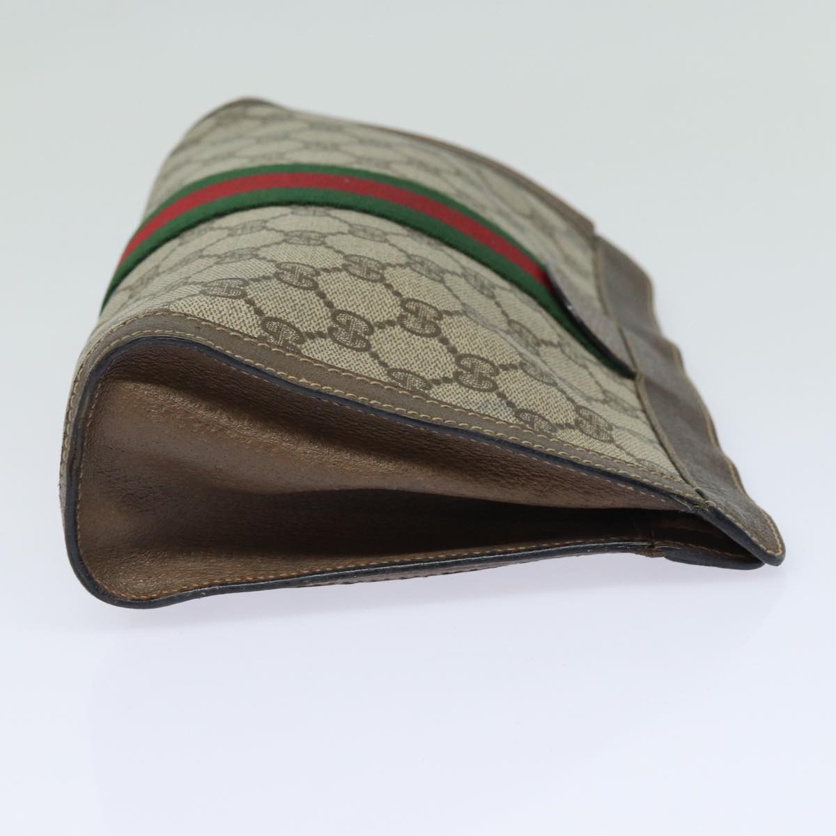 GUCCI GG Supreme Web Sherry Line Clutch Bag PVC Beige 89 01 002 th5138