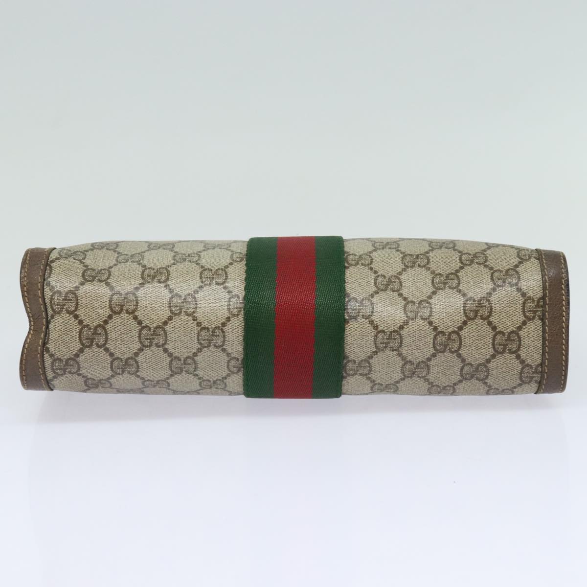 GUCCI GG Supreme Web Sherry Line Clutch Bag PVC Beige 89 01 002 th5138