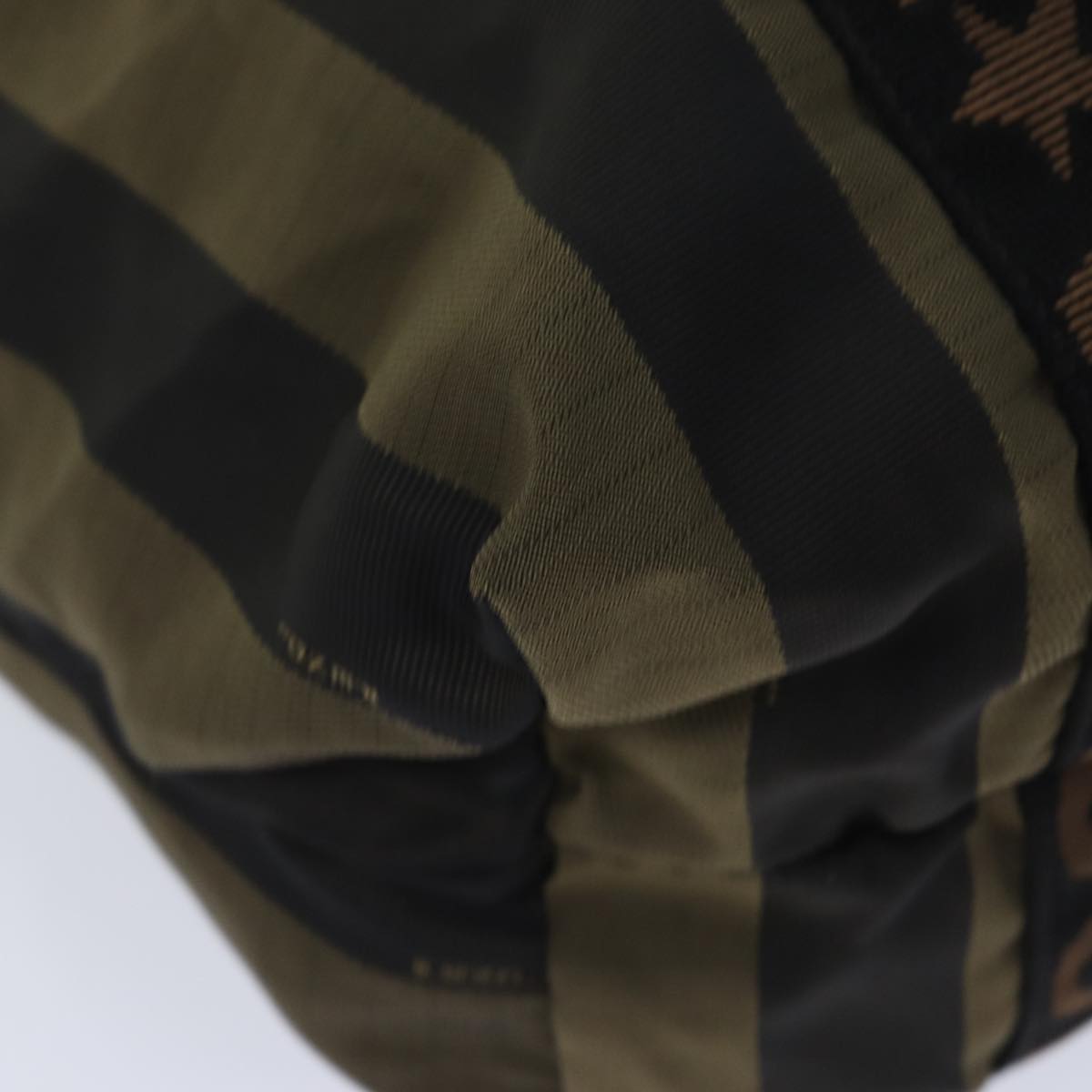 FENDI Pecan Canvas Tote Bag Nylon Khaki Black th5267