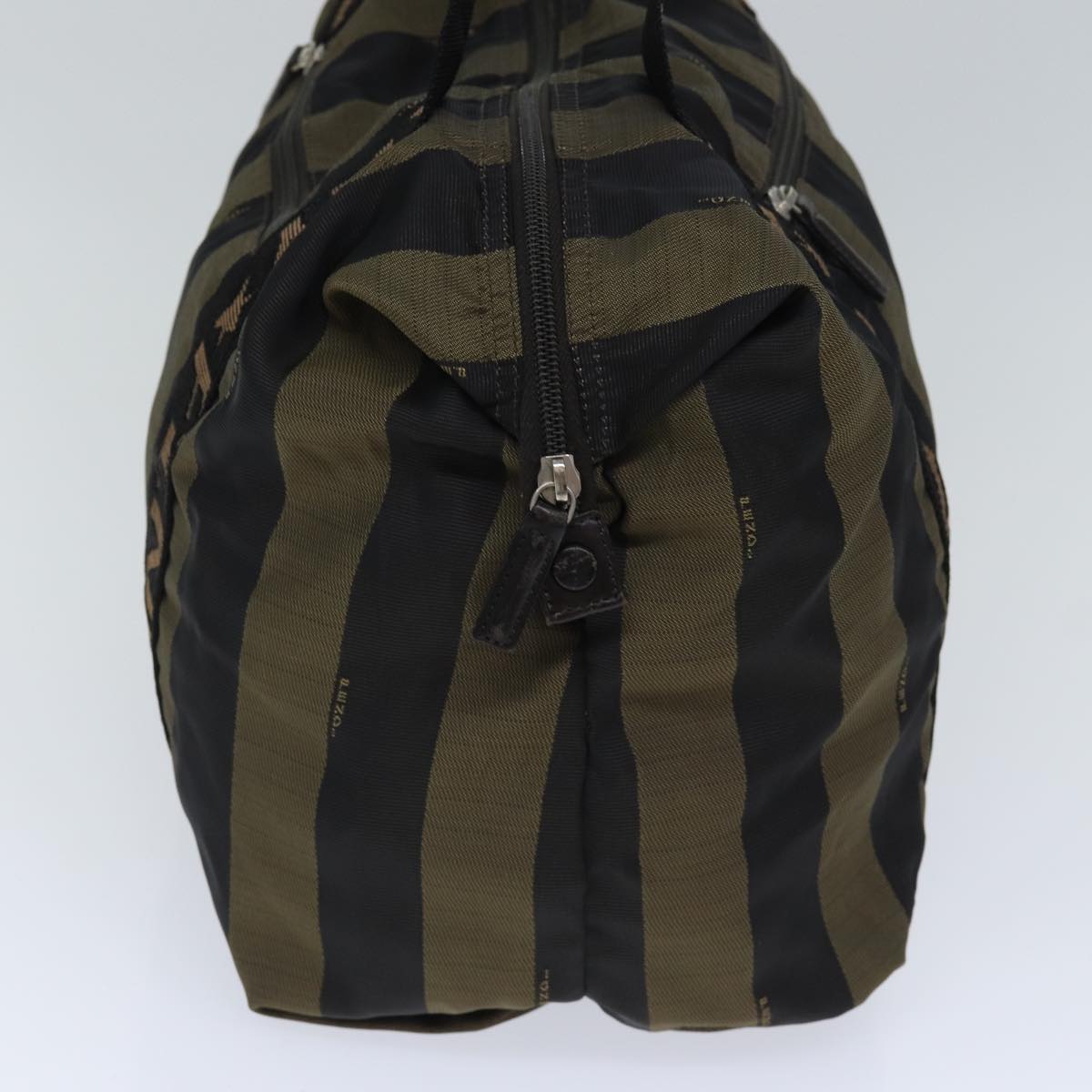 FENDI Pecan Canvas Tote Bag Nylon Khaki Black th5267