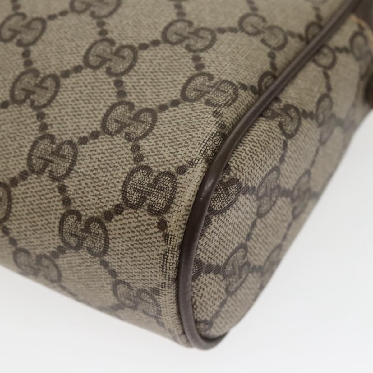 GUCCI GG Supreme Web Sherry Line Clutch Bag Beige 010 378 th5385