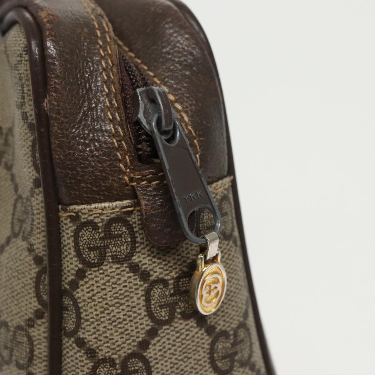 GUCCI GG Supreme Web Sherry Line Clutch Bag Beige 010 378 th5385