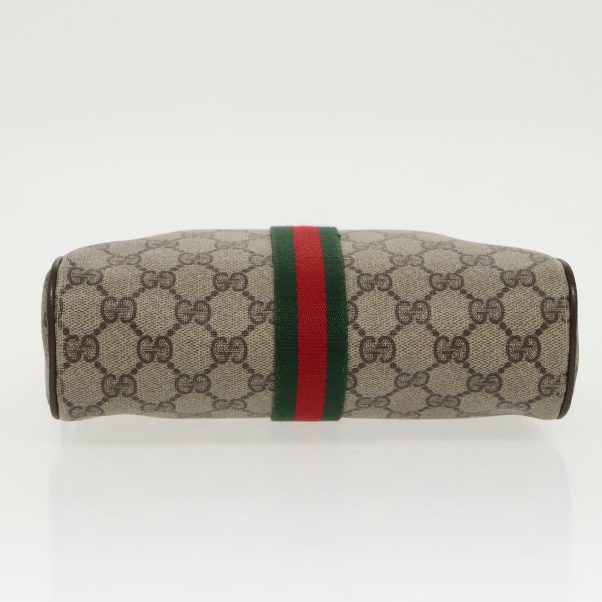 GUCCI GG Supreme Web Sherry Line Clutch Bag Beige 010 378 th5385