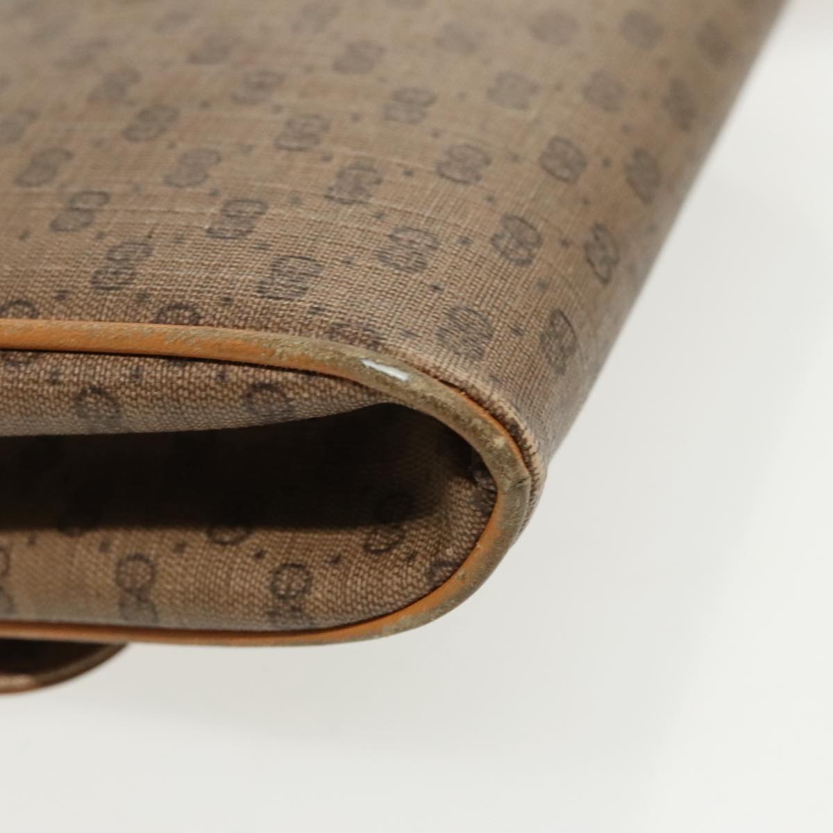 GUCCI Micro GG Supreme Shoulder Bag PVC Beige Gold th5417
