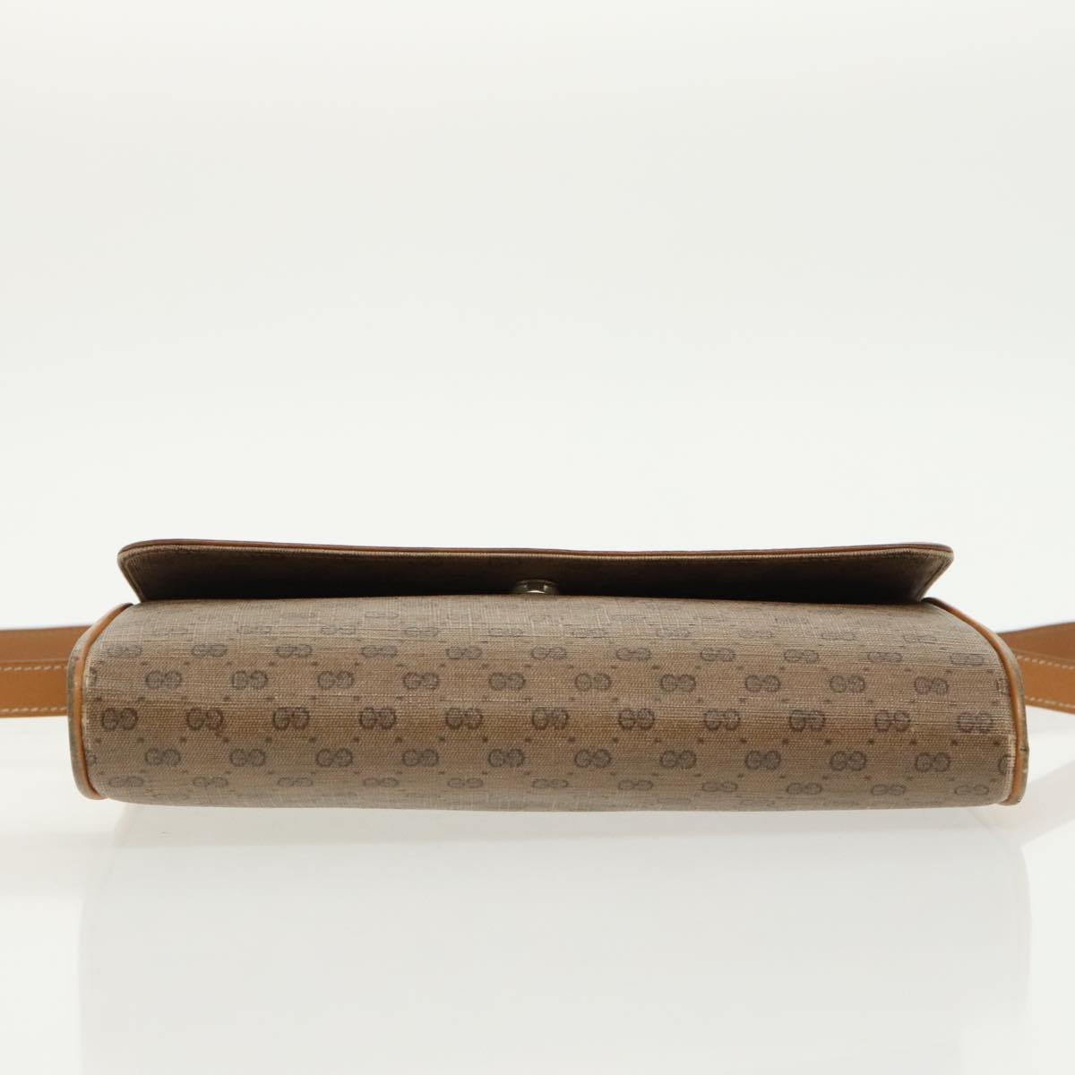 GUCCI Micro GG Supreme Shoulder Bag PVC Beige Gold th5417