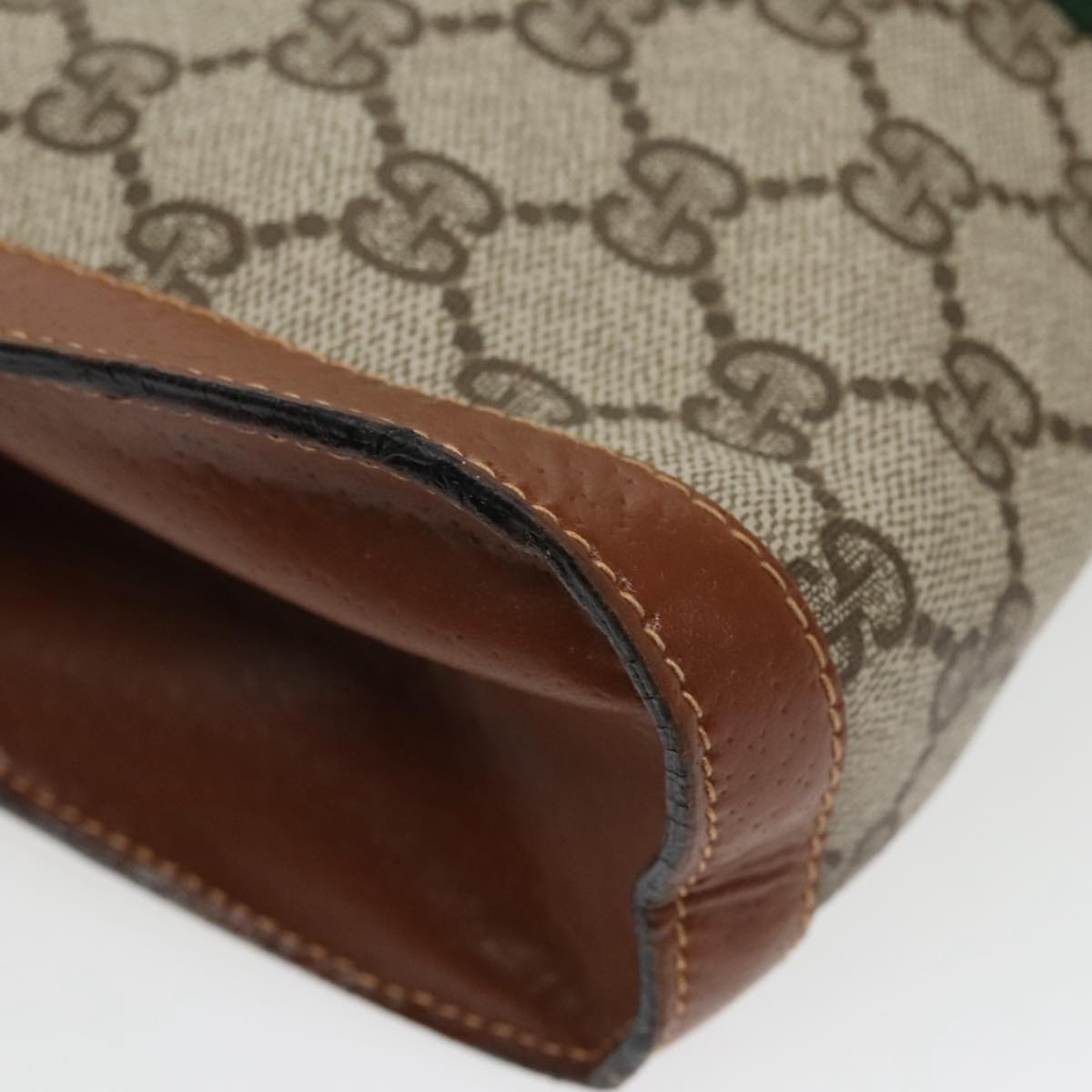 GUCCI GG Supreme Web Sherry Line Clutch Bag PVC Beige Red Green th5443