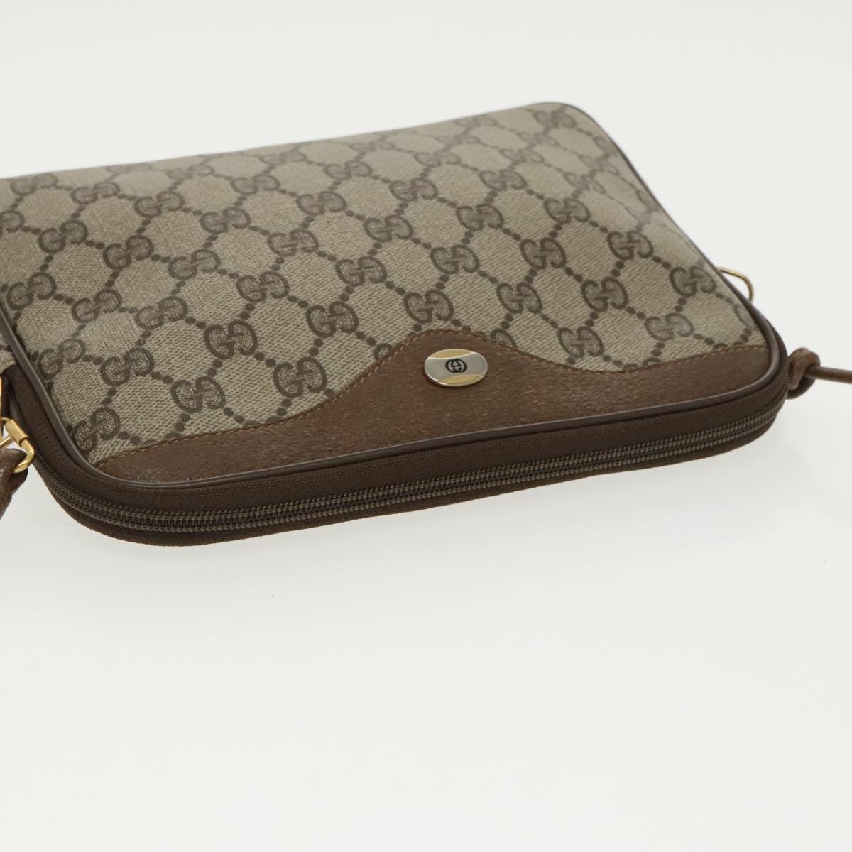 GUCCI GG Supreme Shoulder Bag PVC Beige Gold 97 02 068 th5444