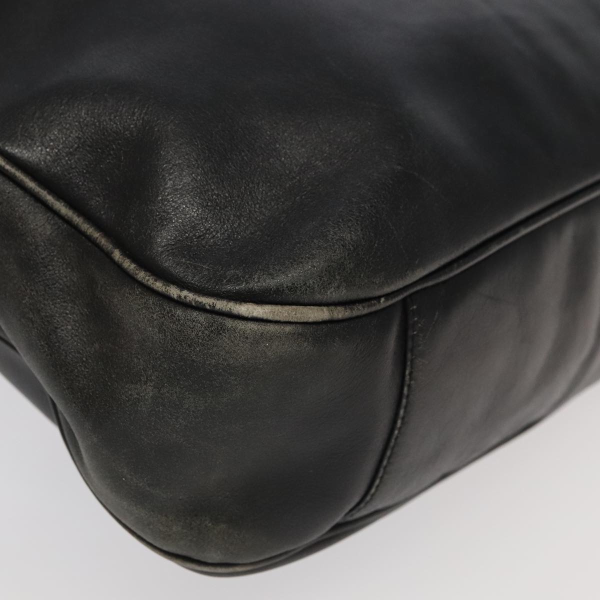 GUCCI Bamboo Shoulder Bag Leather 2way Black Gold 001.123.1577 th5460