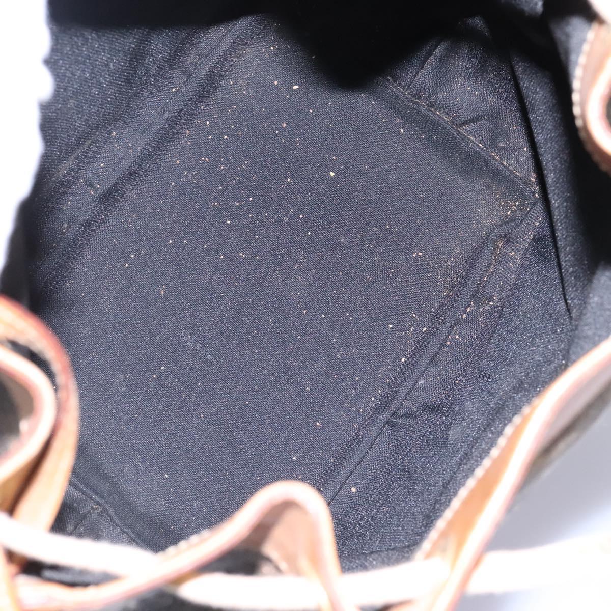 FENDI Pecan Canvas Shoulder Bag PVC Leather Brown th5553