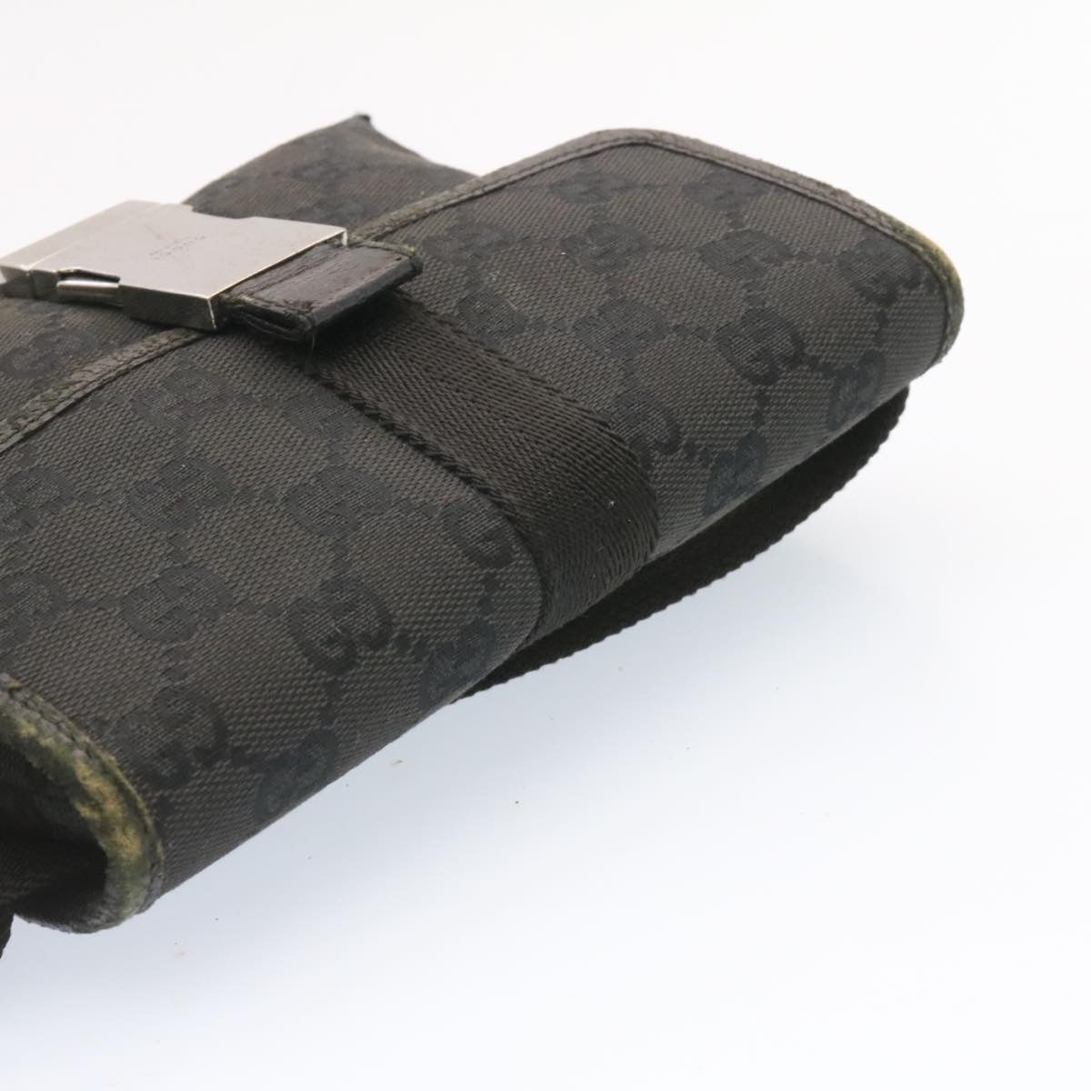 GUCCI GG Canvas Waist Bag Pouch Black am1341s