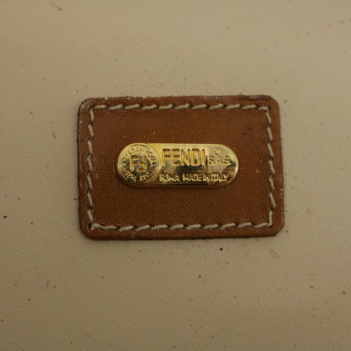 FENDI Pecan Canvas Hand Pouch Black Brown am1752s