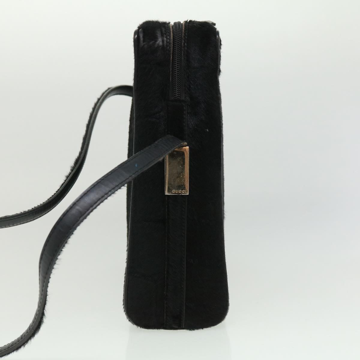 GUCCI Shoulder Bag Unborn Calf Skin Black ki2406