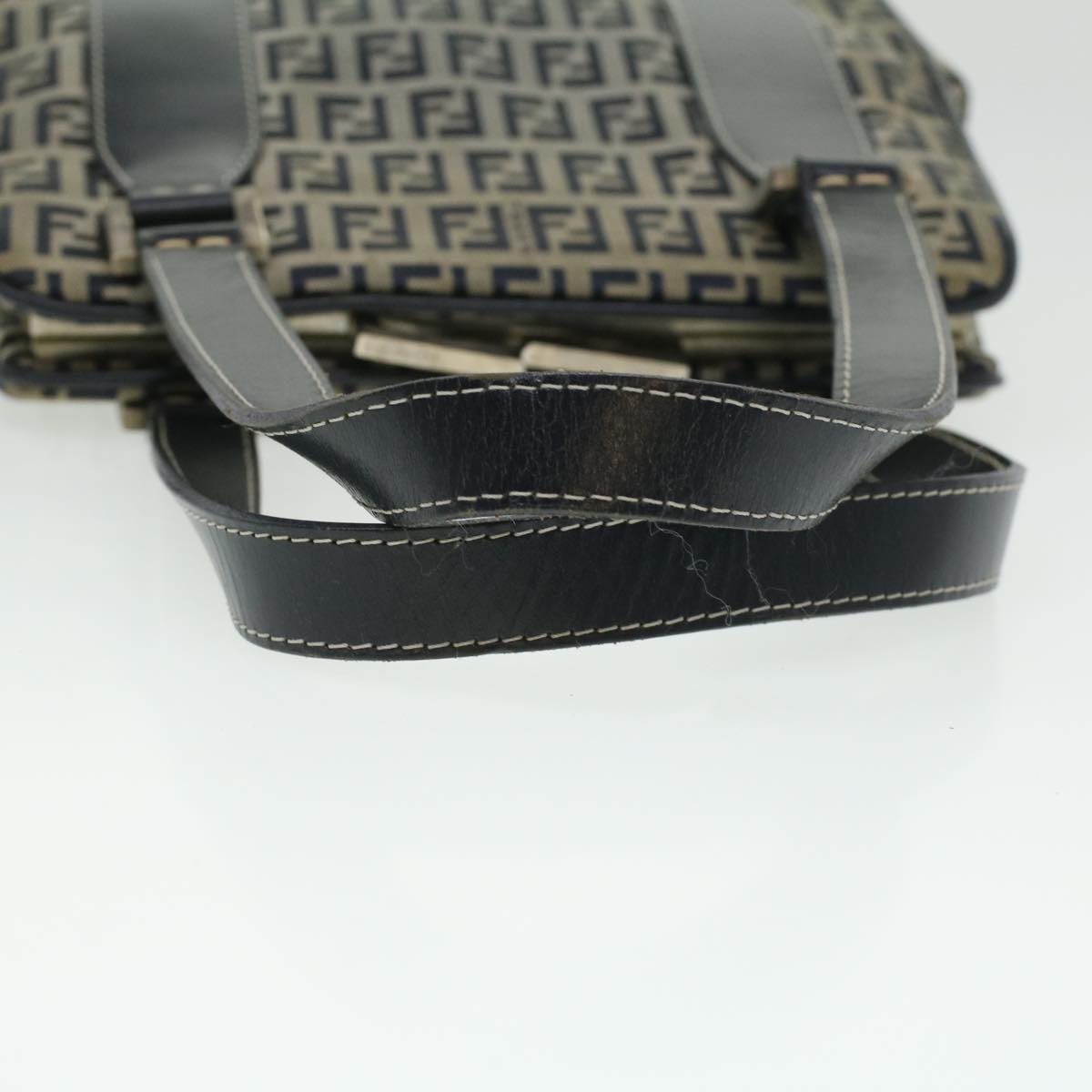 FENDI Zucchino Canvas Hand Bag Navy rd4260