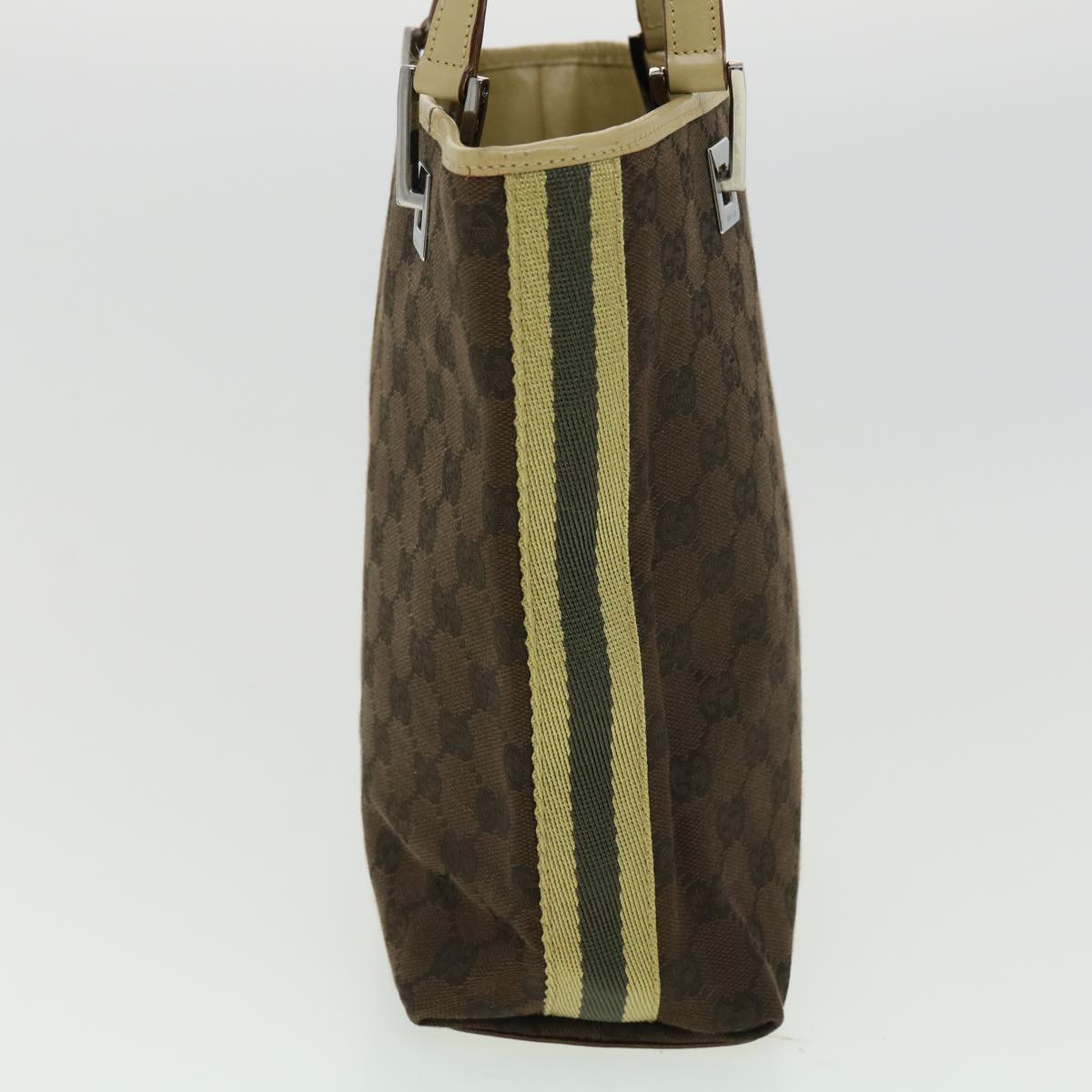 GUCCI Sherry Line GG Canvas Tote Bag Khaki Beige ar7449