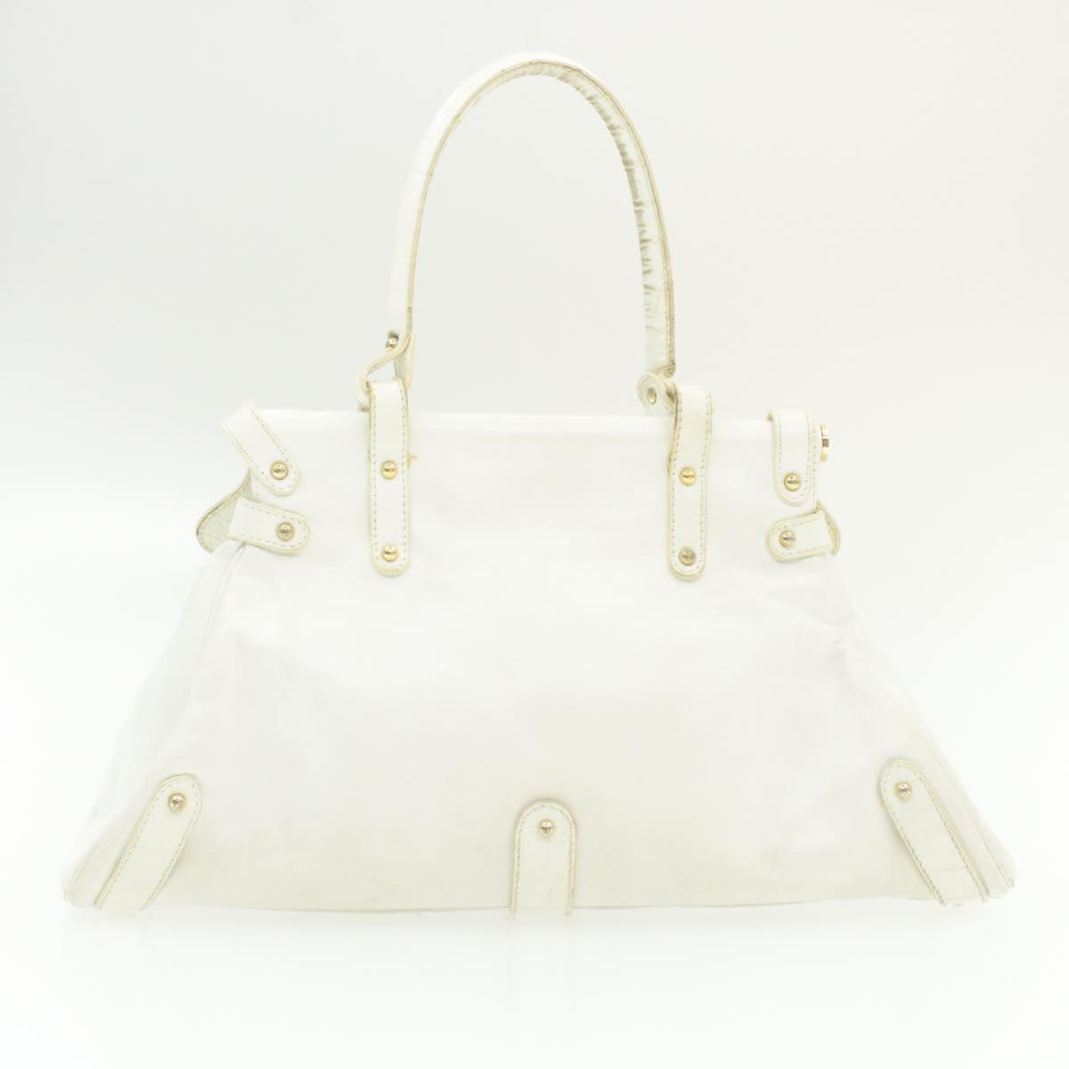 FENDI Shoulder Bag Leather White yk107