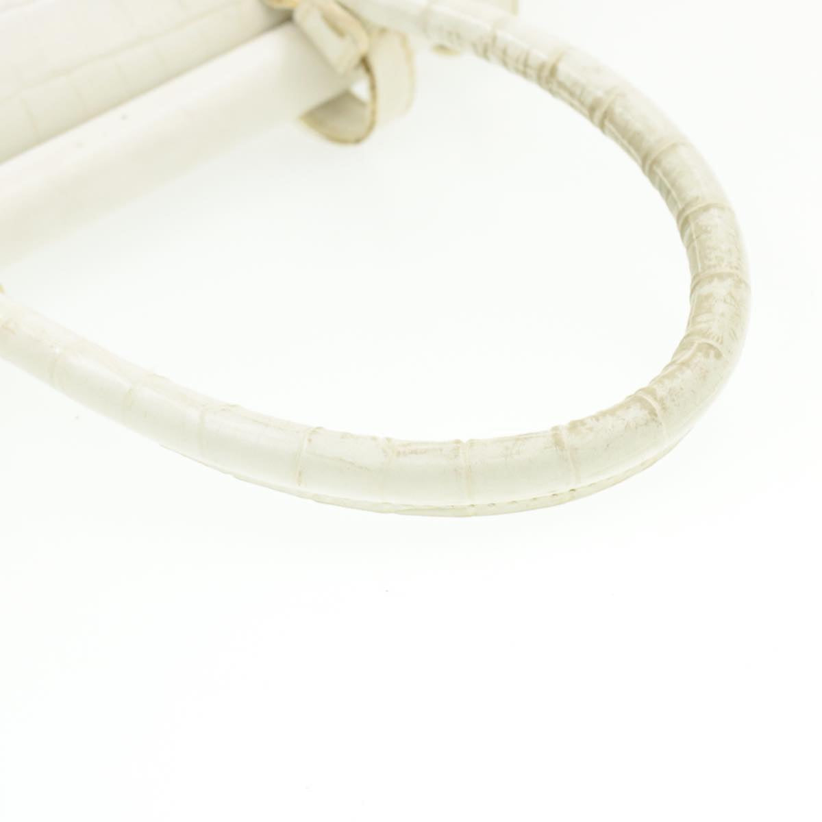FENDI Shoulder Bag Leather White yk107