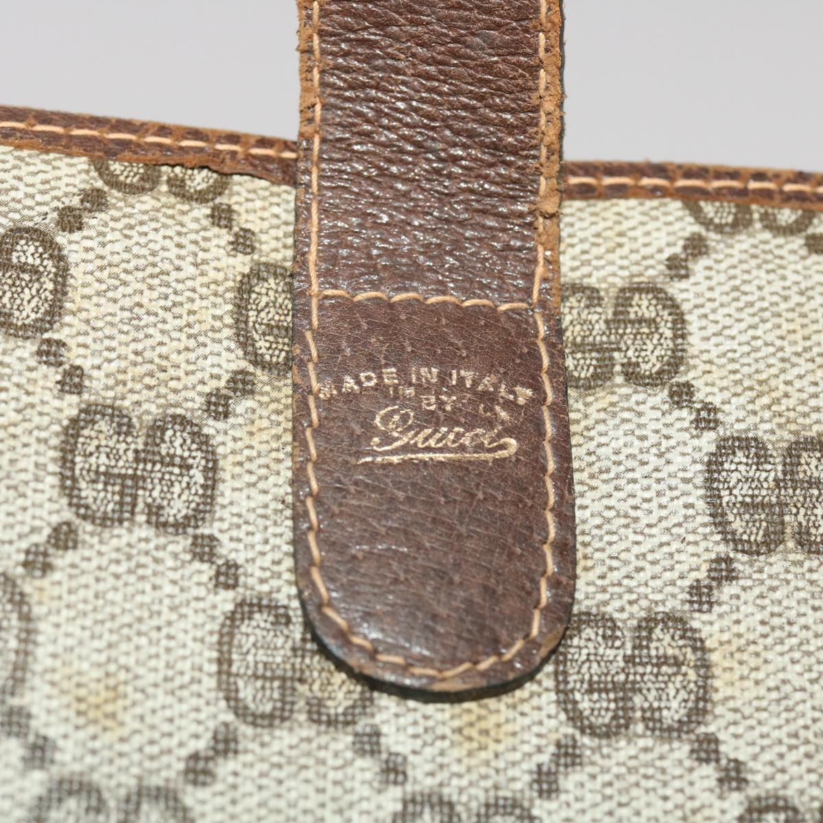GUCCI GG Canvas Web Sherry Line Shoulder Bag PVC Leather Beige Green ti1142