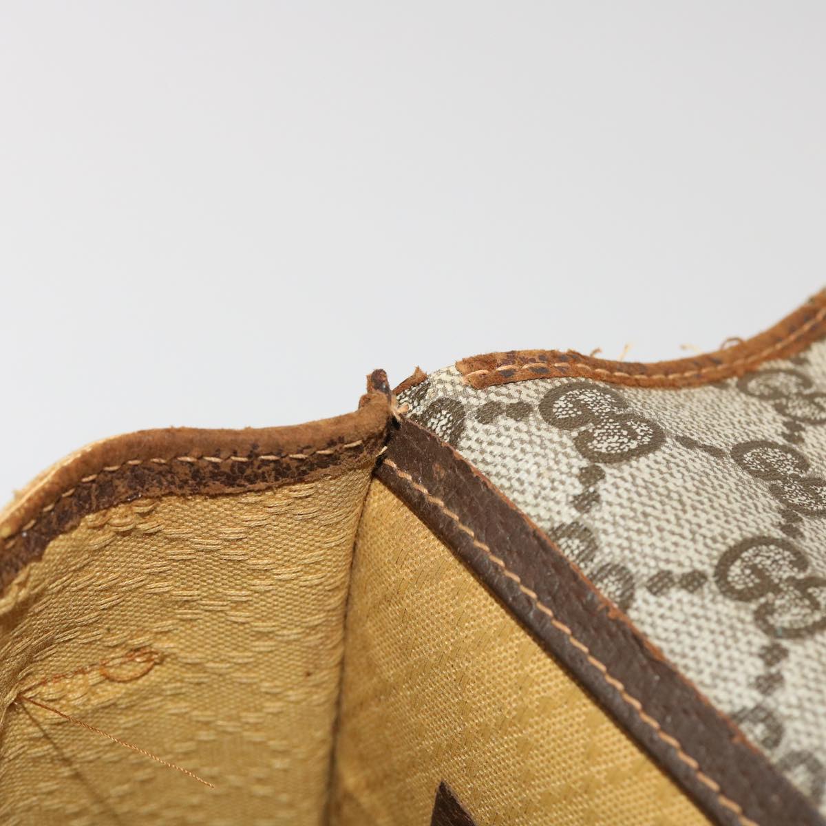 GUCCI GG Canvas Web Sherry Line Shoulder Bag PVC Leather Beige Green ti1142