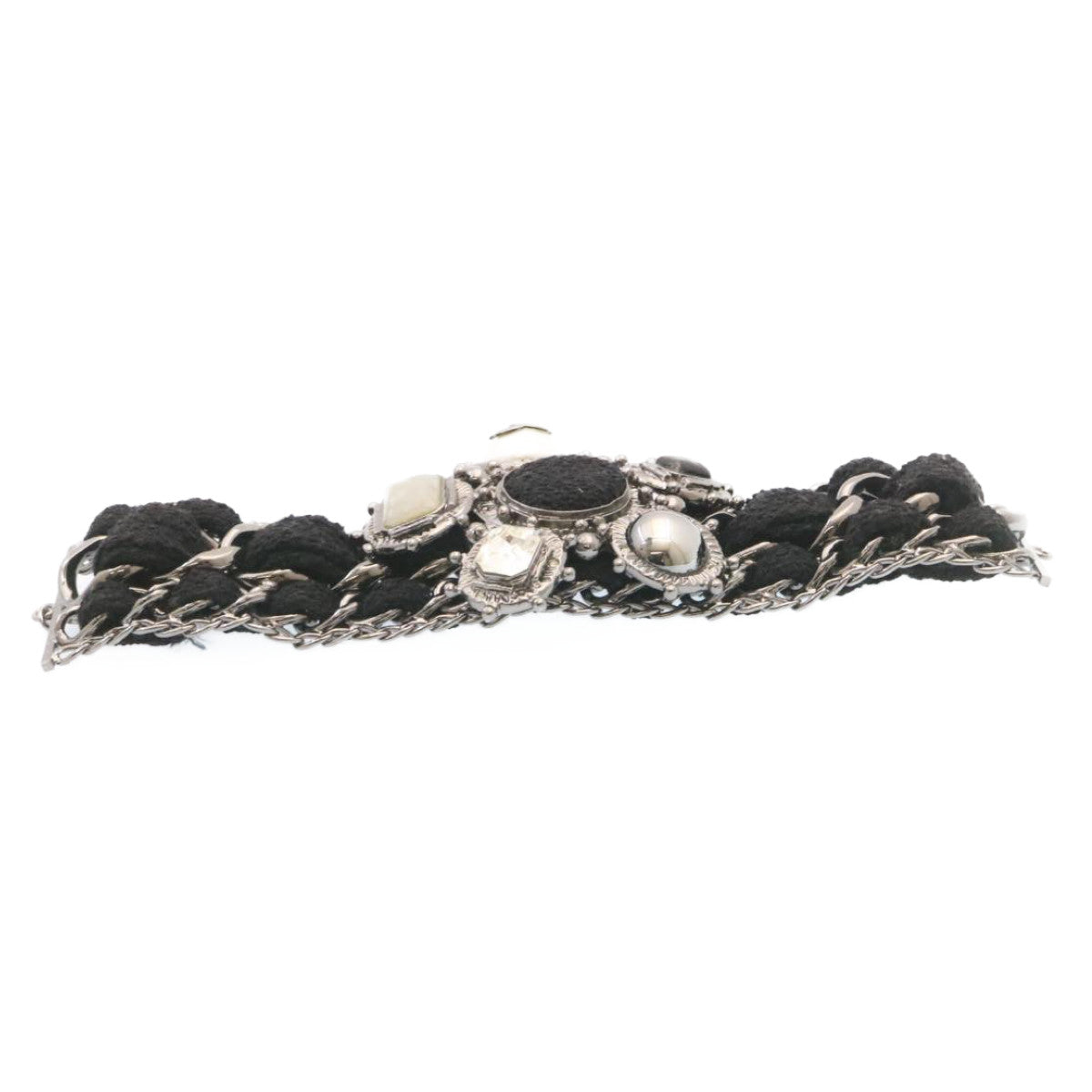 CHANEL Bangle Bracelet Metal Black CC am1441sA