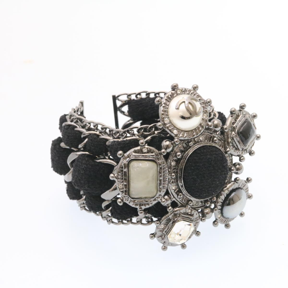 CHANEL Bangle Bracelet Metal Black CC am1441sA