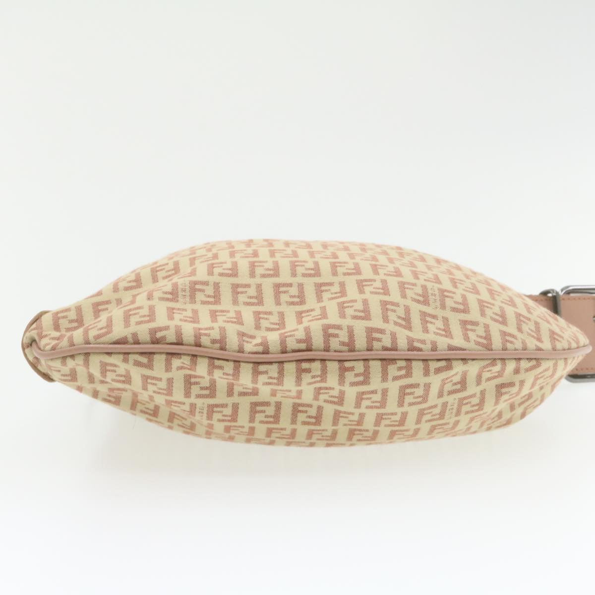 FENDI Zucchino Canvas Shoulder Bag Pink Beige am308b