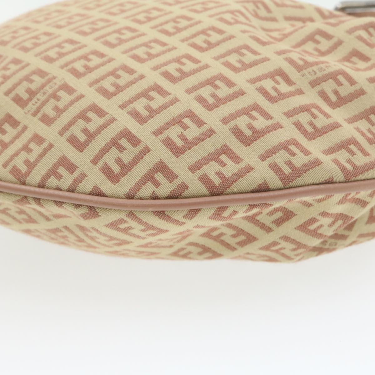 FENDI Zucchino Canvas Shoulder Bag Pink Beige am308b
