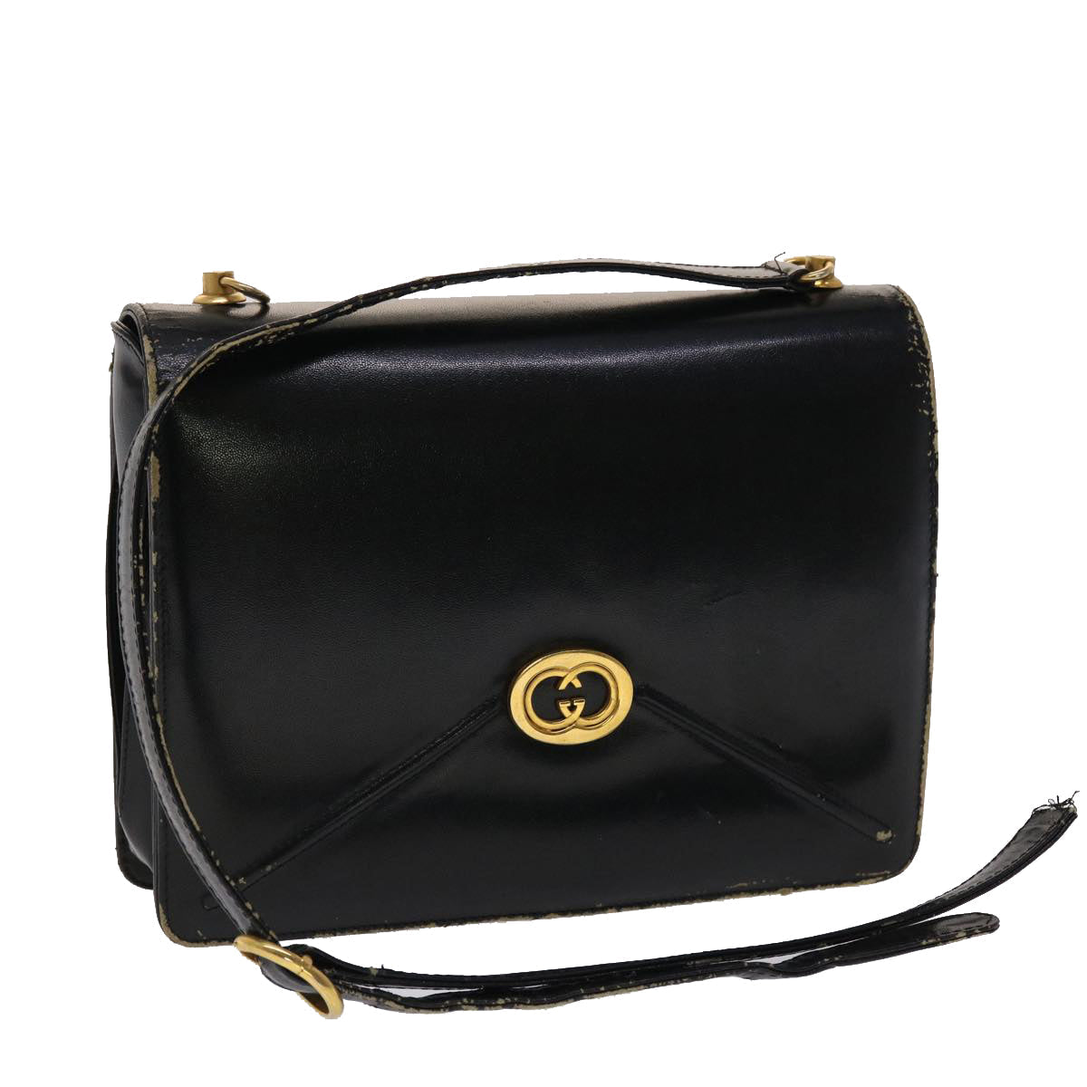 GUCCI Shoulder Bag Leather Black bs2567