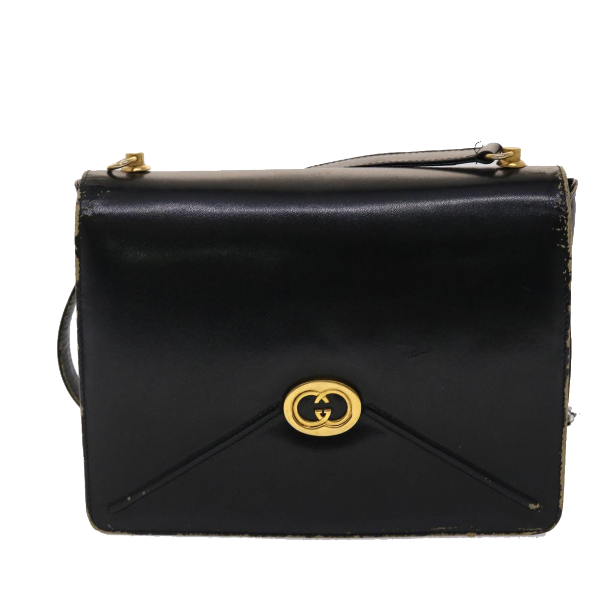 GUCCI Shoulder Bag Leather Black bs2567