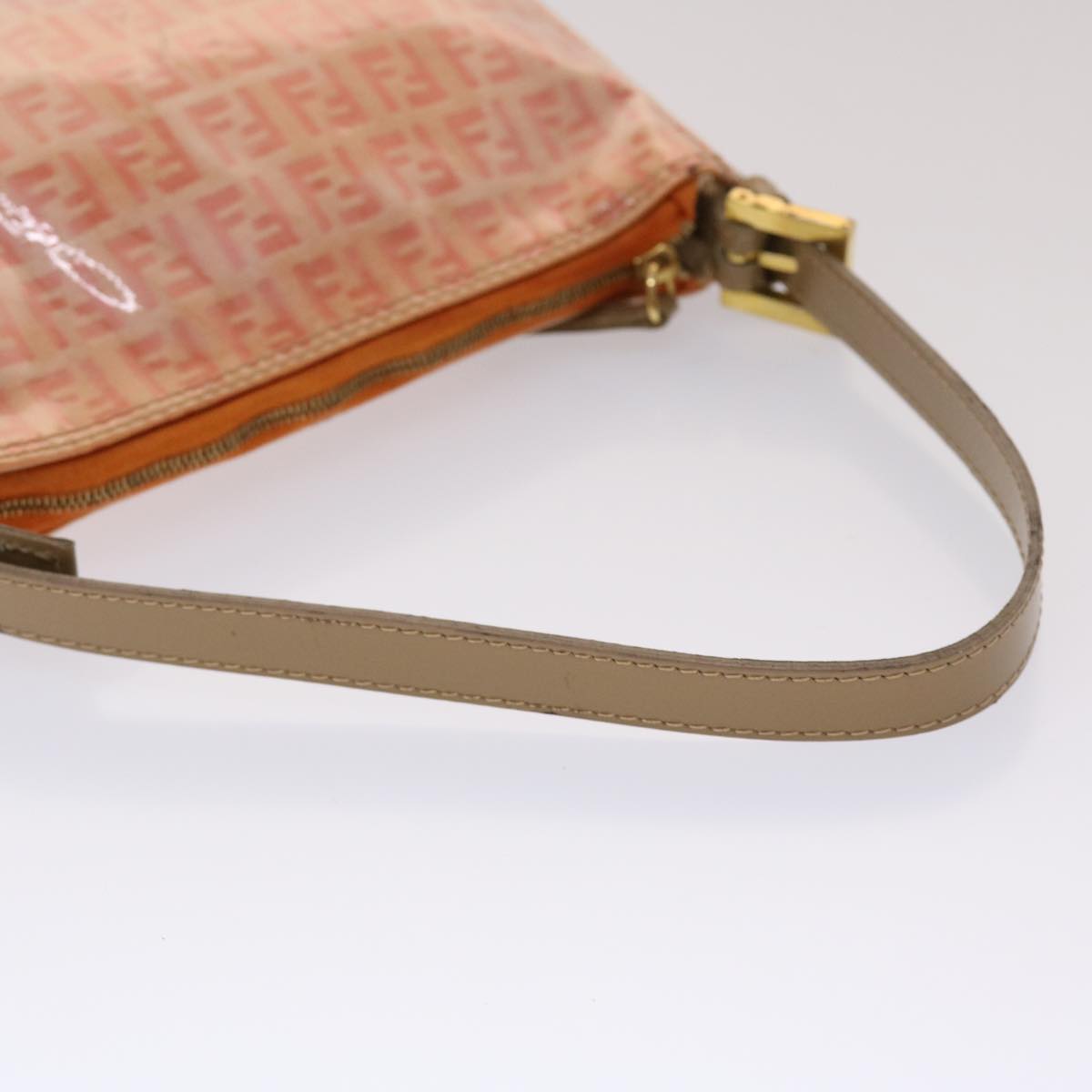 FENDI Zucchino Canvas Hand Bag Coated Canvas Orange am2609g