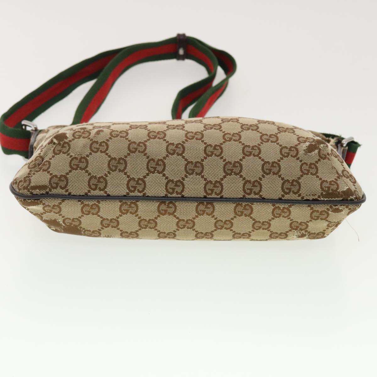 GUCCI GG Canvas Web Sherry Line Shoulder Bag Beige Green Red 189749 ti1038