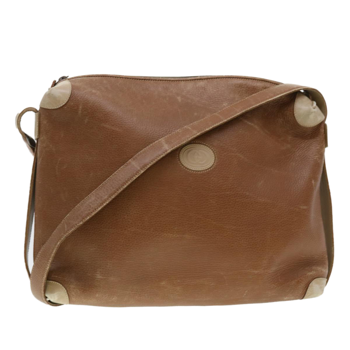 GUCCI Shoulder Bag Leather Brown ti1051