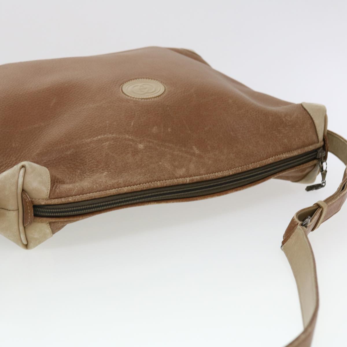 GUCCI Shoulder Bag Leather Brown ti1051