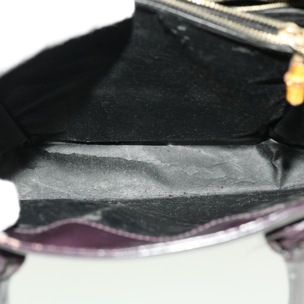 GUCCI Shoulder Bag Leather Purple ti1095