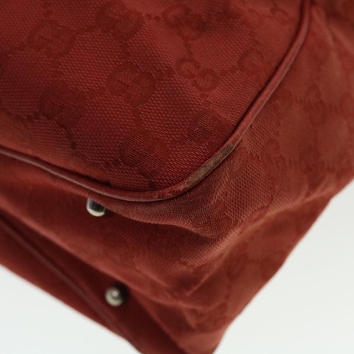 GUCCI GG Canvas Tote Bag Red ti1130