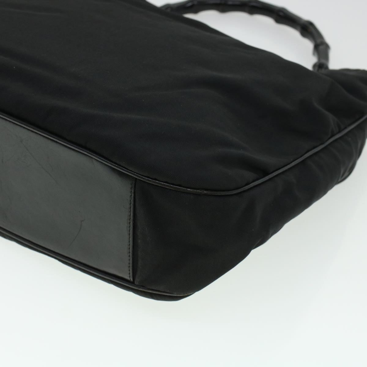 GUCCI Bamboo Shoulder Bag Canvas Black ti1134