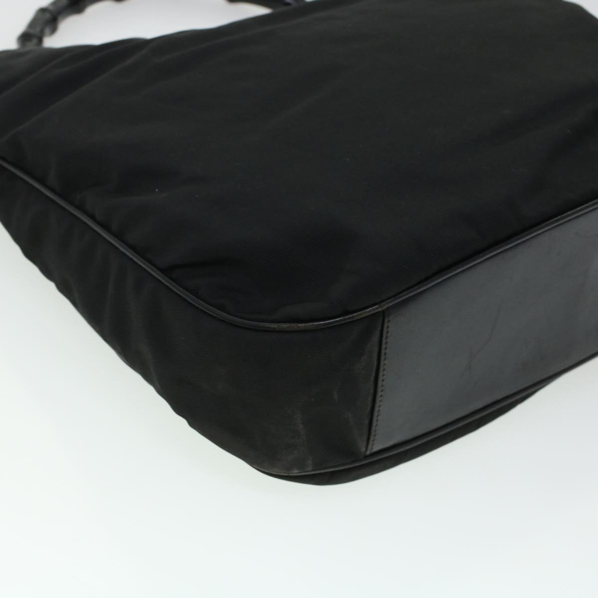 GUCCI Bamboo Shoulder Bag Canvas Black ti1134