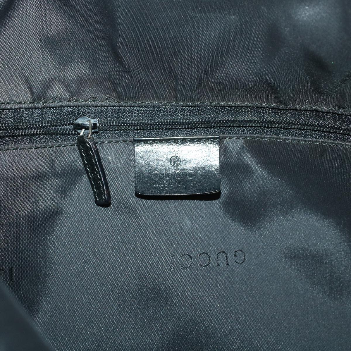 GUCCI Bamboo Shoulder Bag Canvas Black ti1134