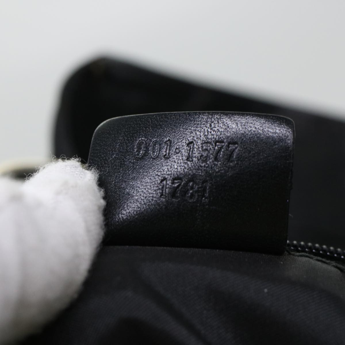 GUCCI Bamboo Shoulder Bag Canvas Black ti1134