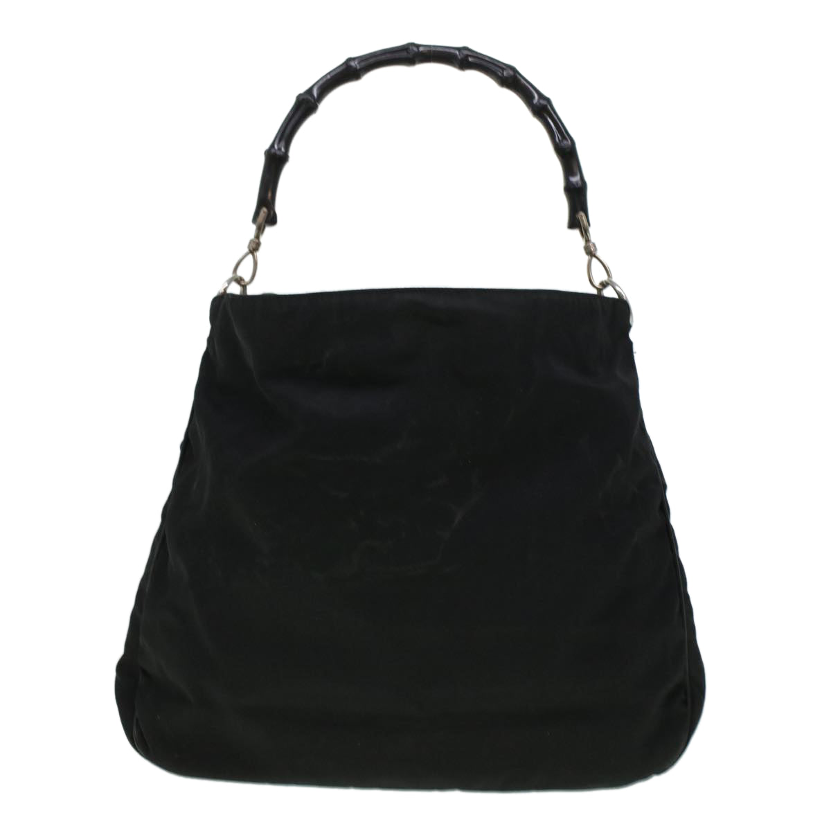 GUCCI Bamboo Shoulder Bag Canvas Black ti1134
