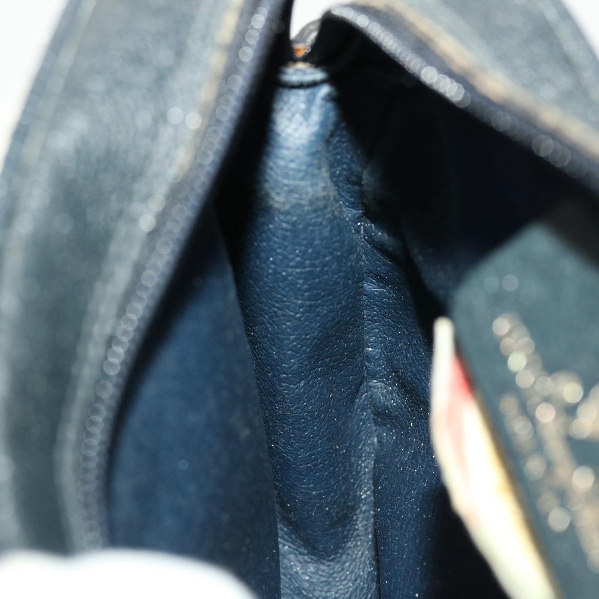 GUCCI Shoulder Bag PVC Leather Navy Gray Red ti1146