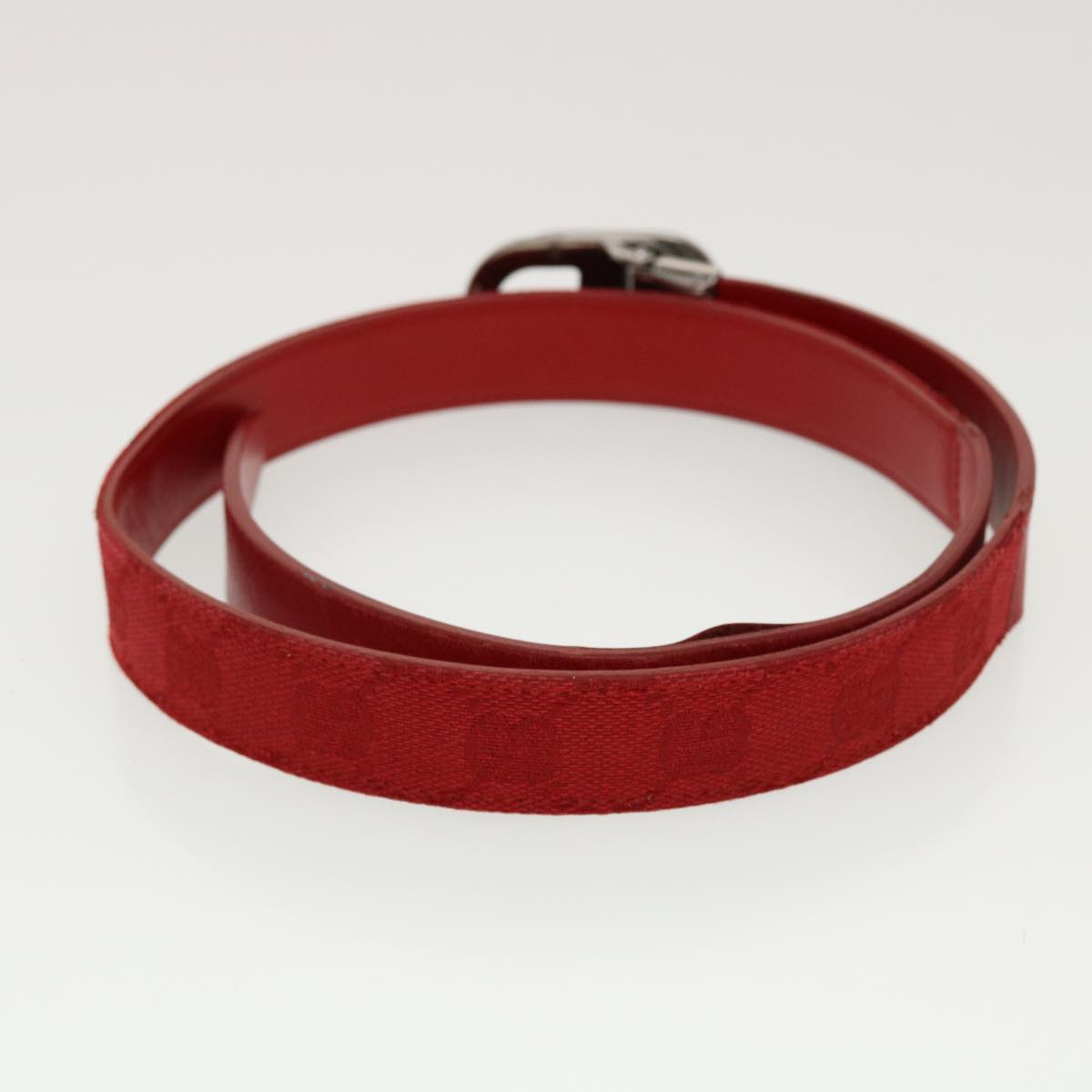 GUCCI GG Canvas Belt Leather 4Set Black Red white ti1159