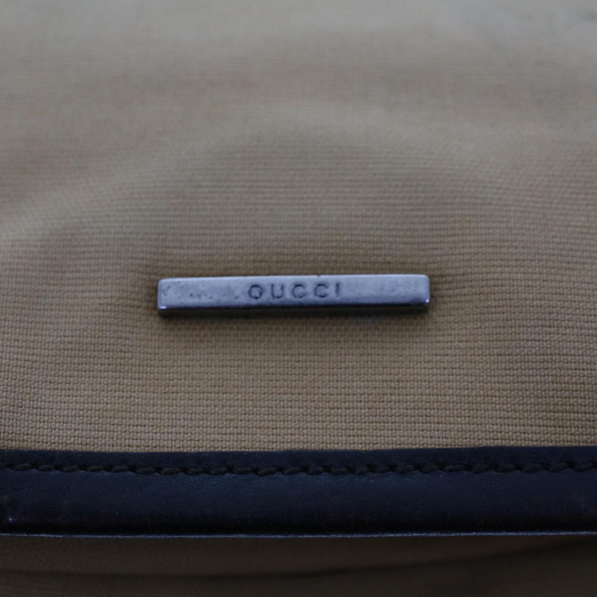 GUCCI Web Sherry Line Shoulder Bag Canvas Beige Green Red ti1172
