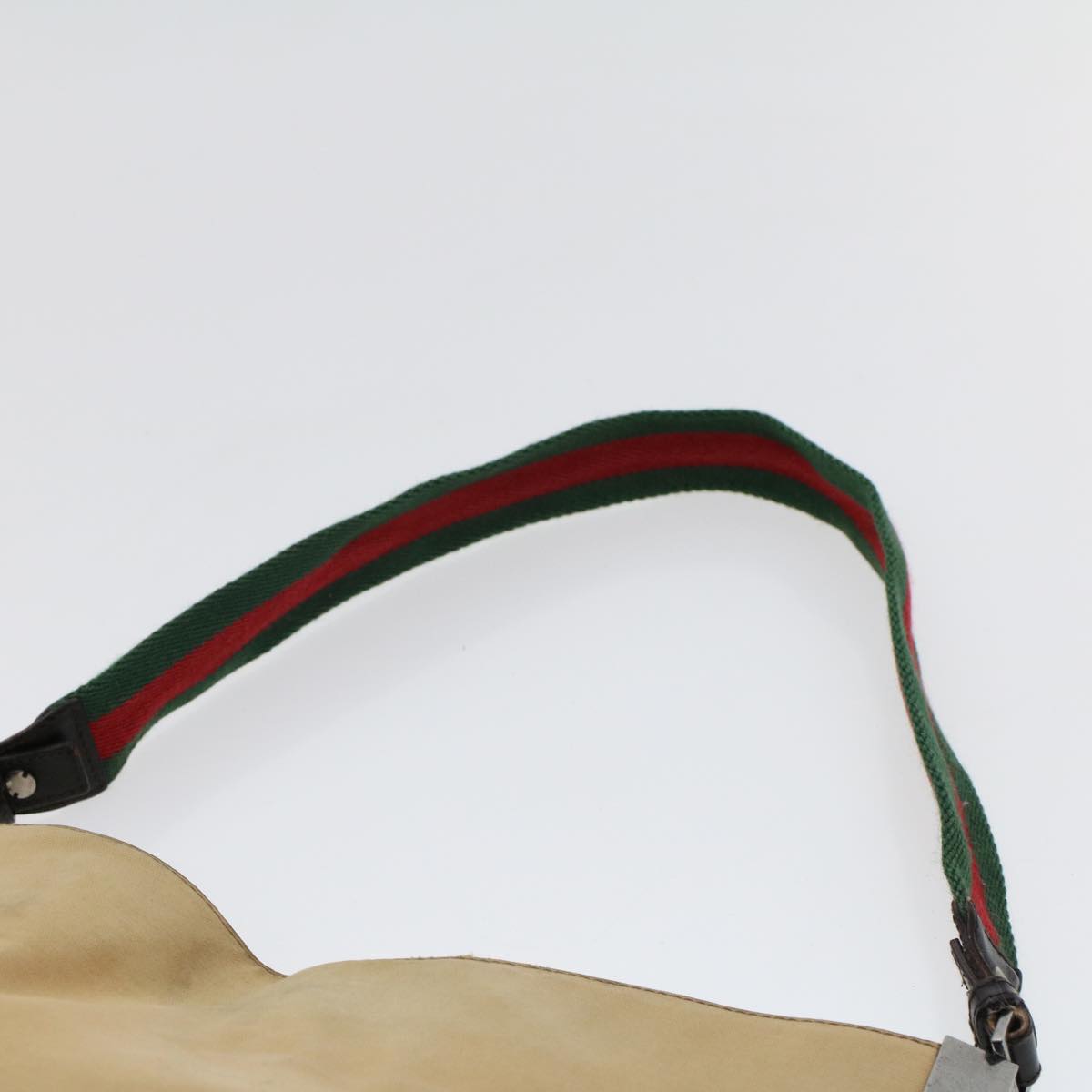 GUCCI Web Sherry Line Shoulder Bag Canvas Beige Green Red ti1172