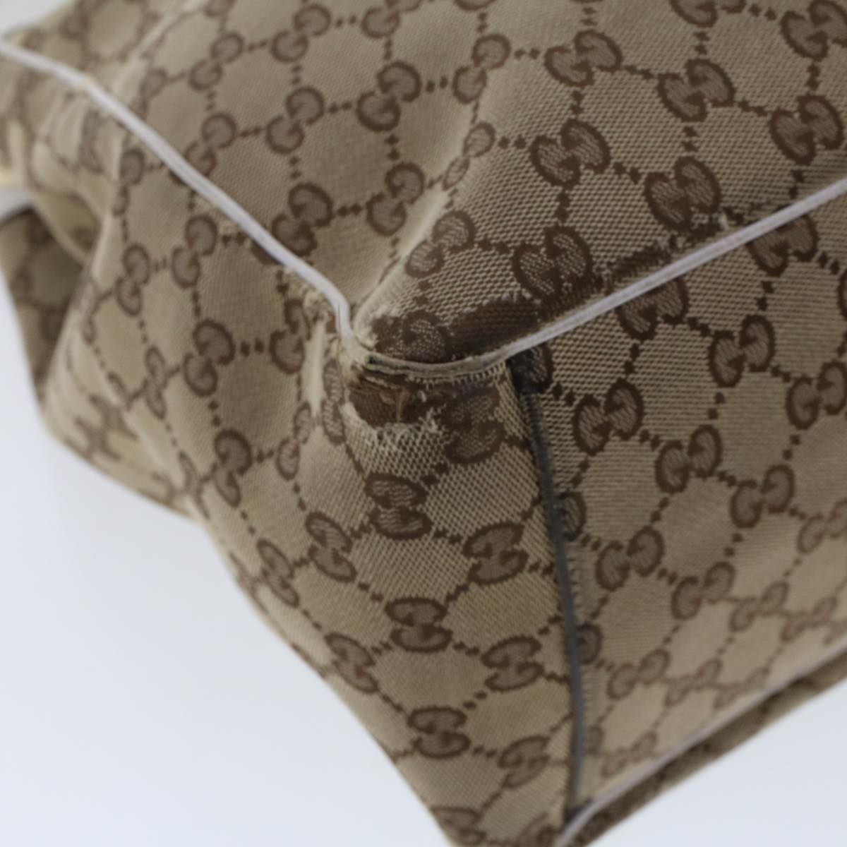 GUCCI GG Canvas Shoulder Bag Beige White 153033 ti1173